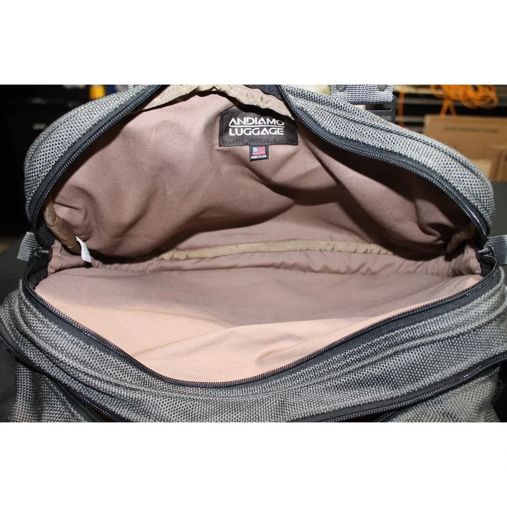 Andiamo Valoroso Gray Bomb Cloth Travel Carry On Bag Multi Pocket Business Case